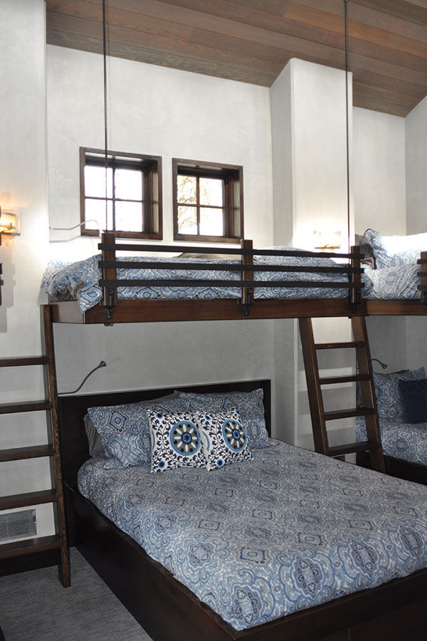 Custom wood bedroom bunk bed